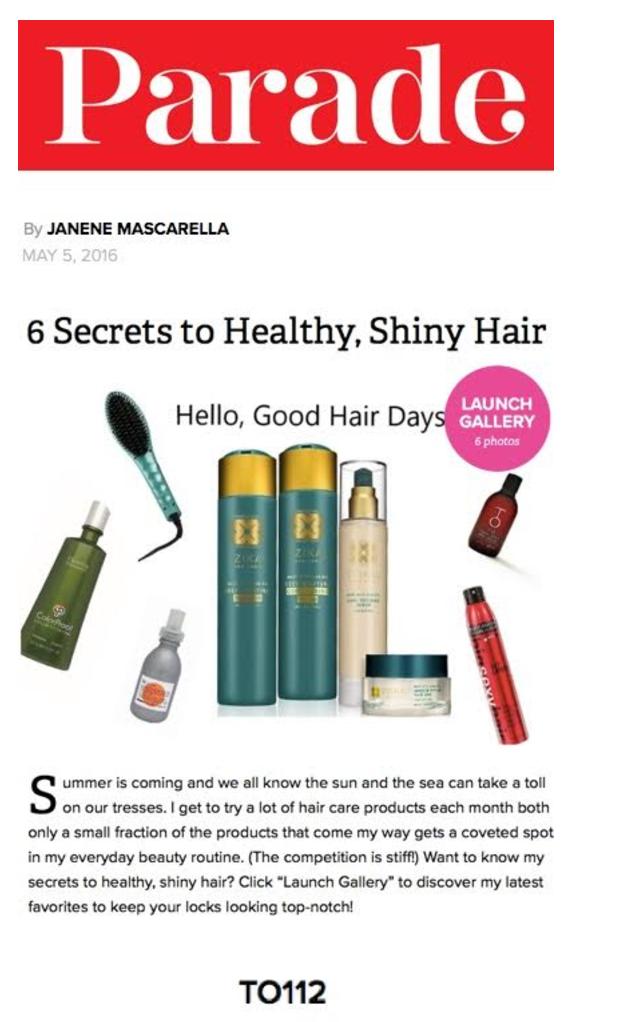 Parade Magazine TO112 hair serum secret to shiny hair 