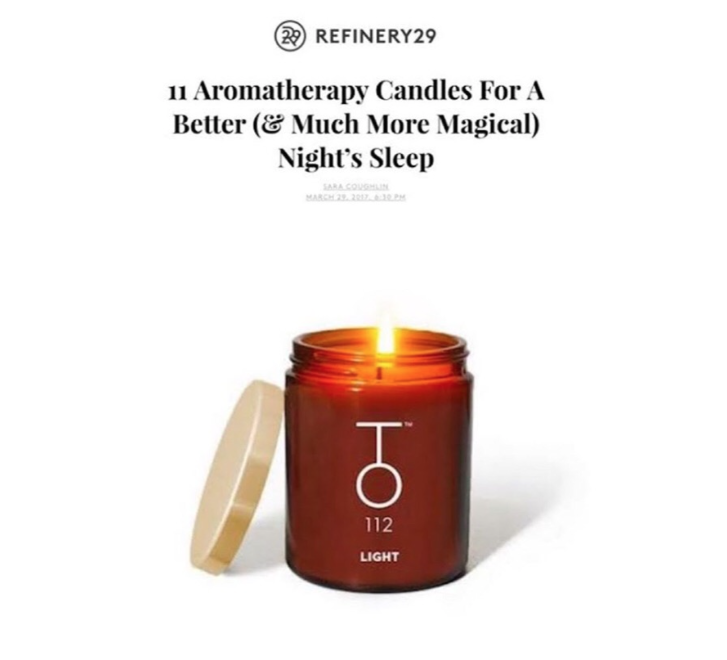 TO112 Palo Santo Aromatherapy candle Refinery 29 article
