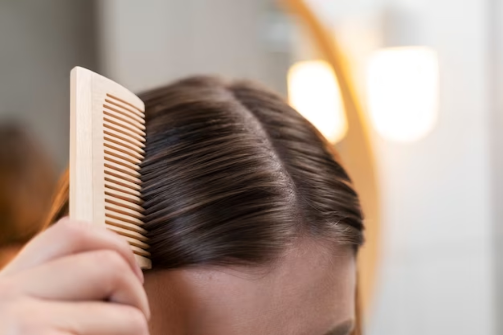 Combing scalp deals hair loss