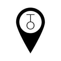 Black locator icon with TO112 symbol in a white balloon