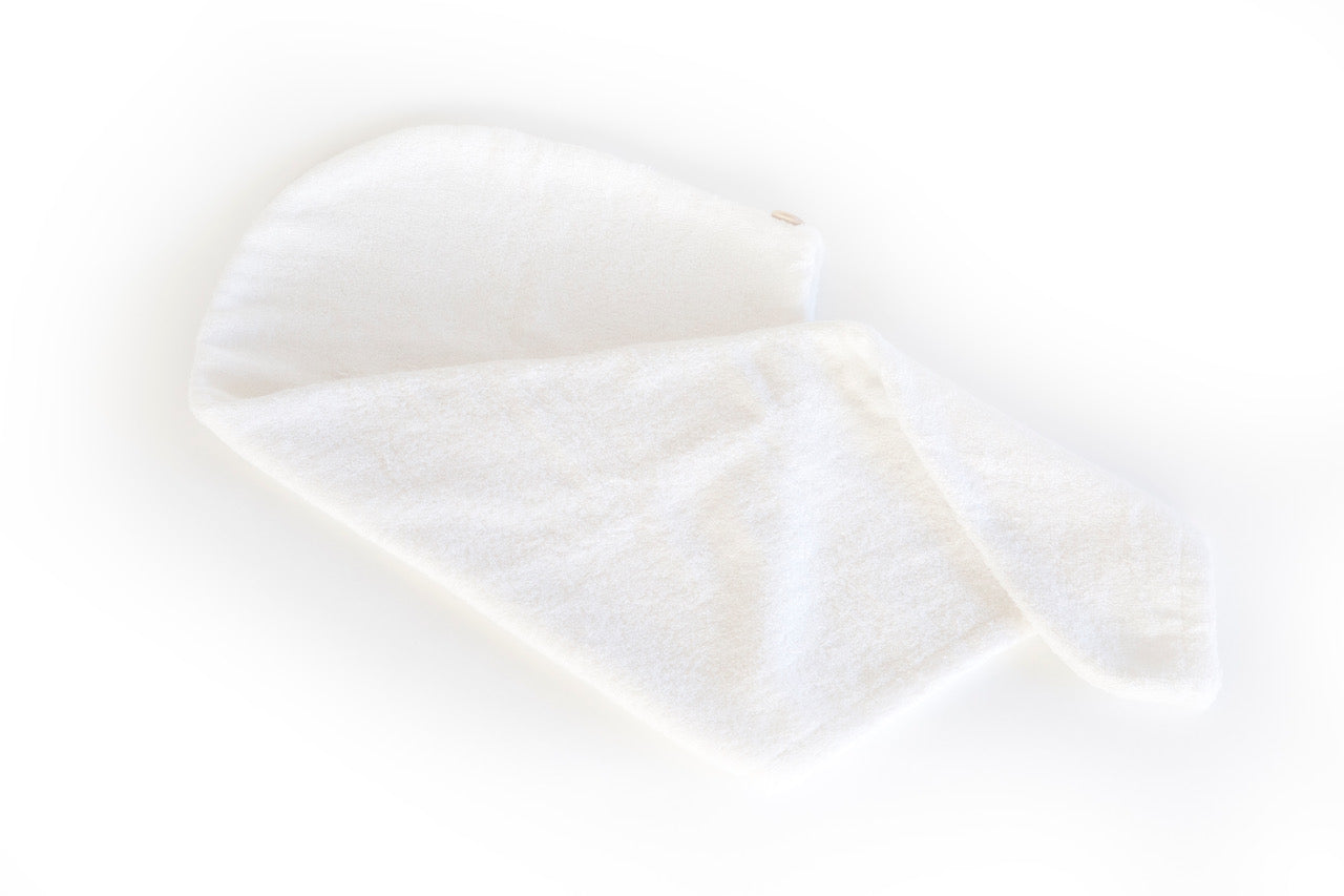 To112 Hair Towel laid flat on white background