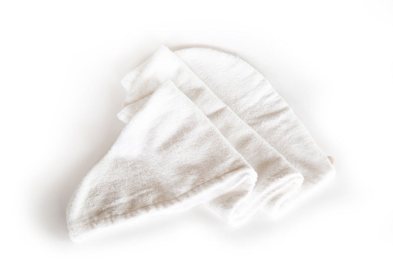 To112 Hair towel folded on white background
